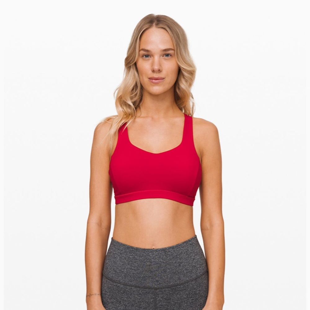 Free to be serene lululemon sports bra in dark red